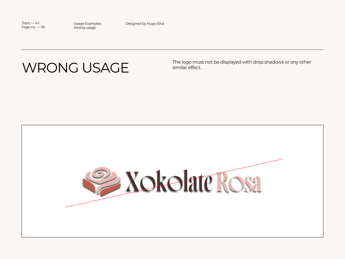 Xokolate Rosa brand guidelines — page 40 of 45
