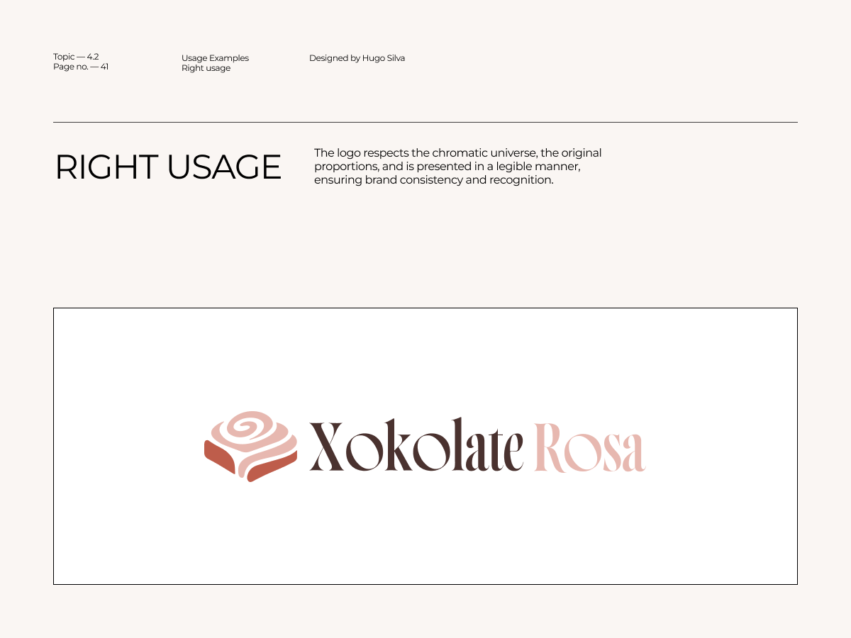 Xokolate Rosa brand guidelines — page 42 of 45