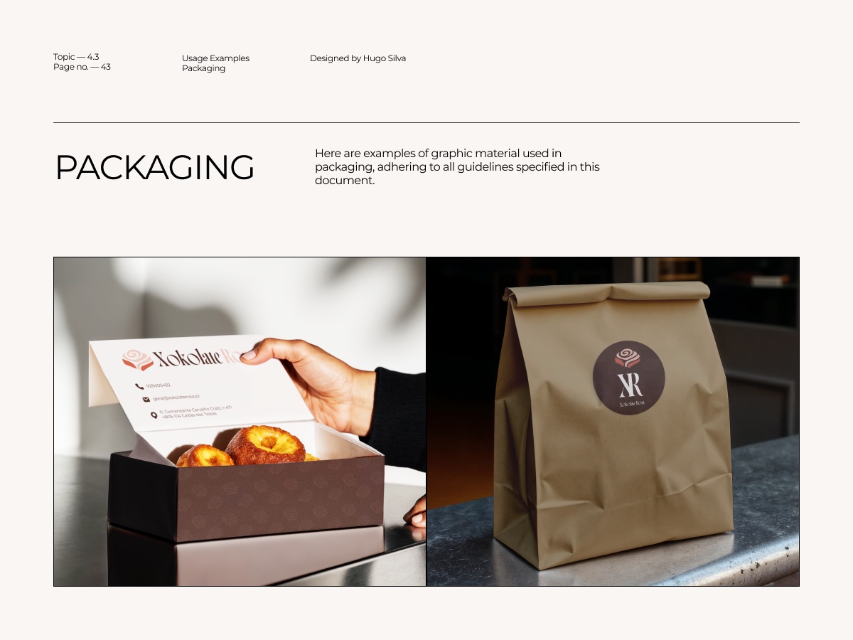 Xokolate Rosa brand guidelines — page 44 of 45