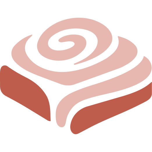 Xokolate Rosa logomark — a chocolate swirl in pink and terra cotta